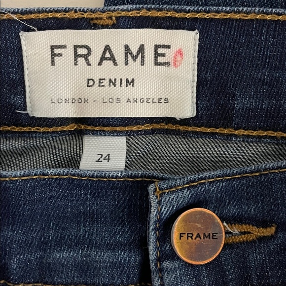Frame Denim Jeans Le Garçon Women’s Size 24 Rosewood Blue Slim Fit Stretch - Picture 4 of 9